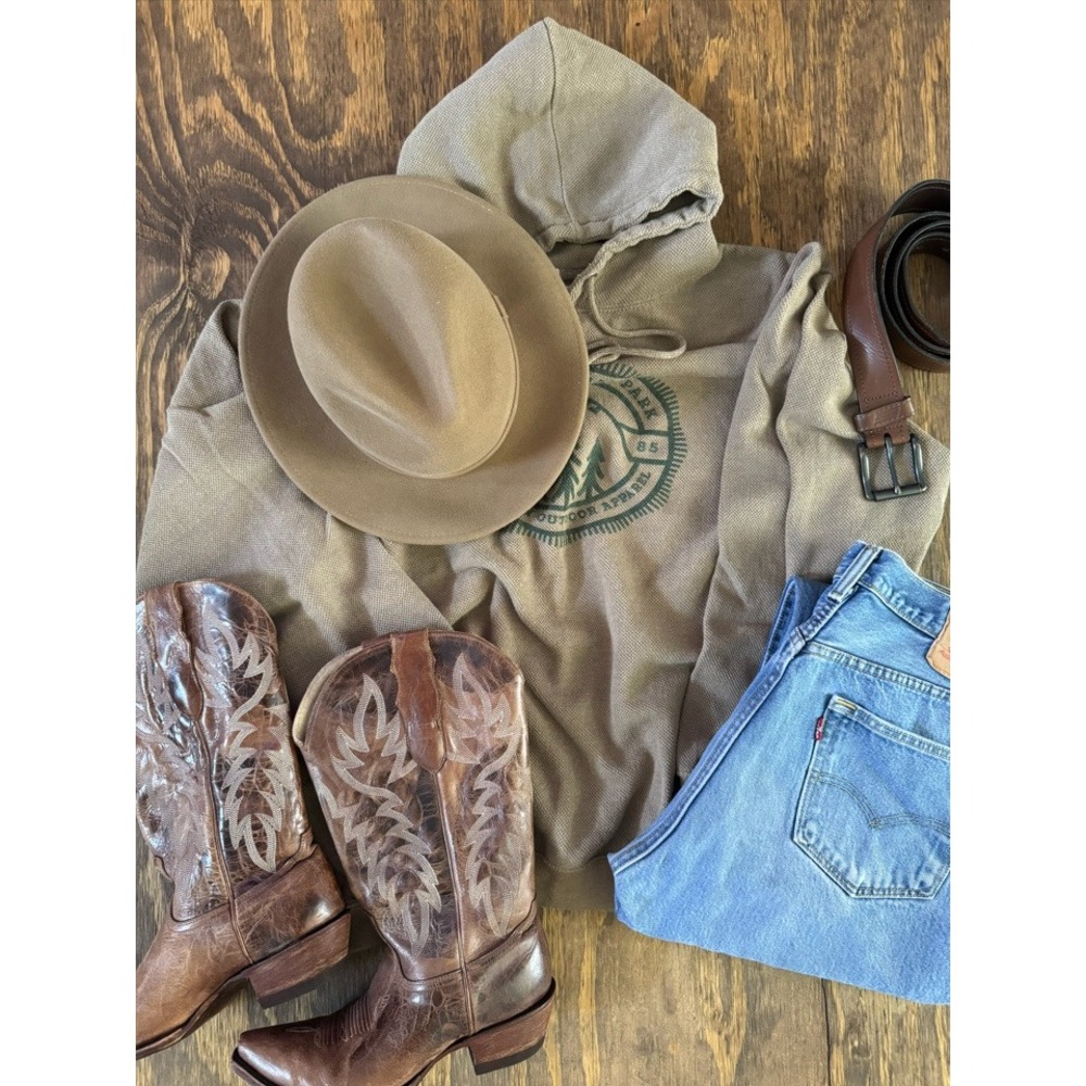 Will & Bear William Oak Crushable Wool Fedora Hat Medium Taupe‎ NWT Australia